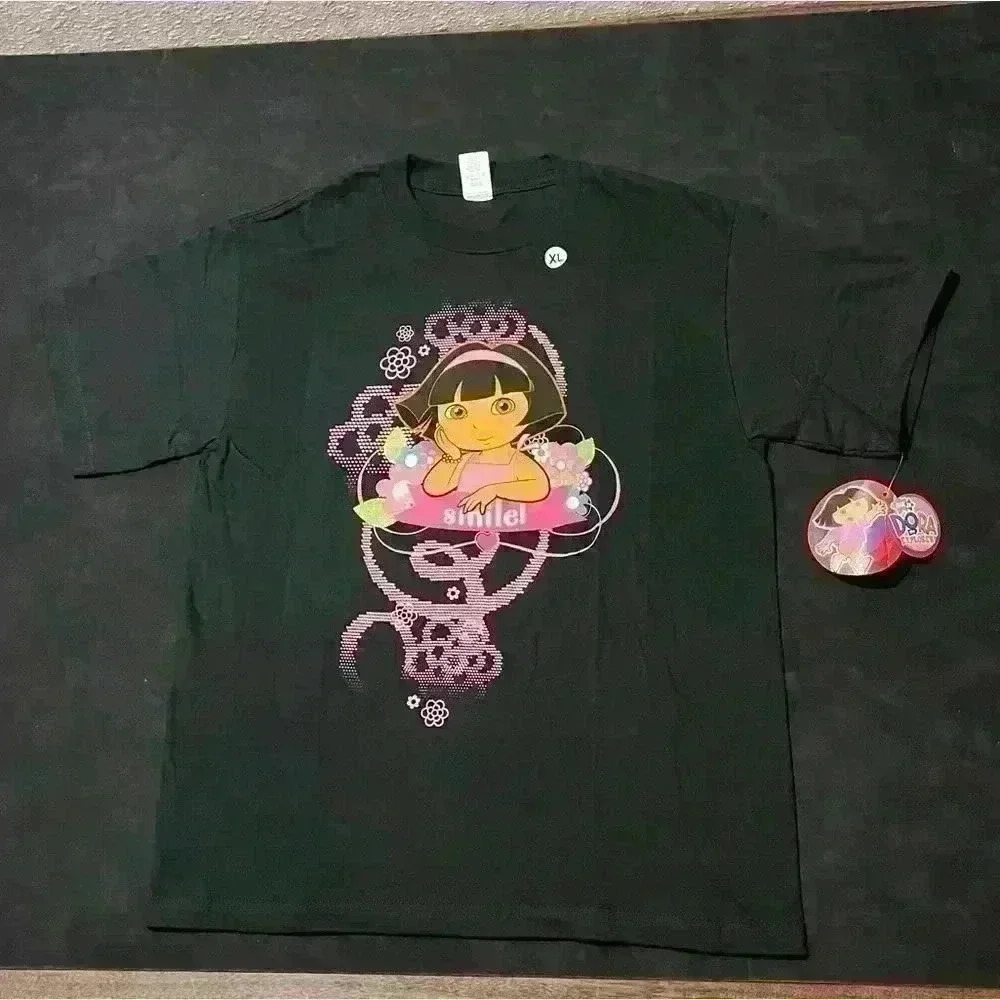 NWT VTG Dora The Explorer Nickelodeon Nick Jr Jeff Hamilton Smile T-Shirt Small